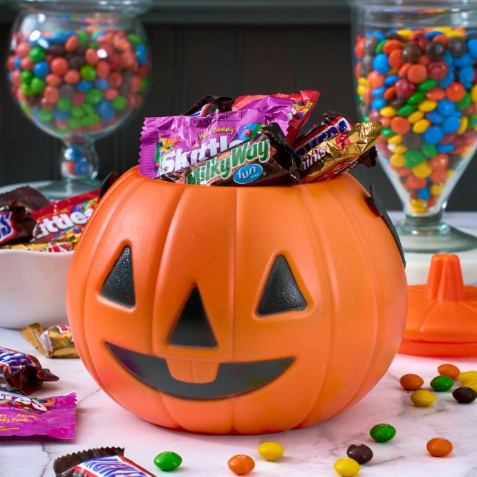 Halloween Jack O Latern Bucket With Candy4753