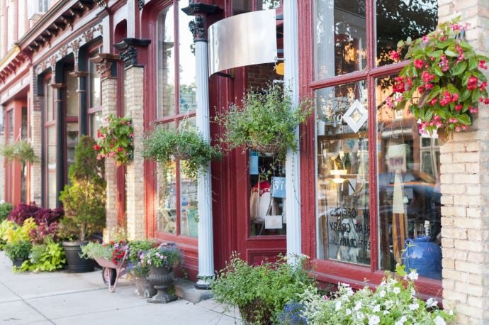 Cute Downtown Shopping Street
