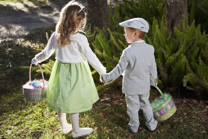 Kids Dressed In Easter Best