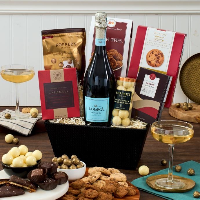 Champagne & Truffles Birthdayt Basket Prosecco