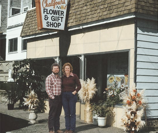 David and Trudy Abood, Chalifour's Flowers, 1976