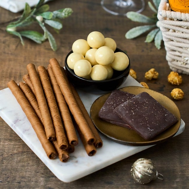 Christmas Eve Veuve Champagne Snack Basket