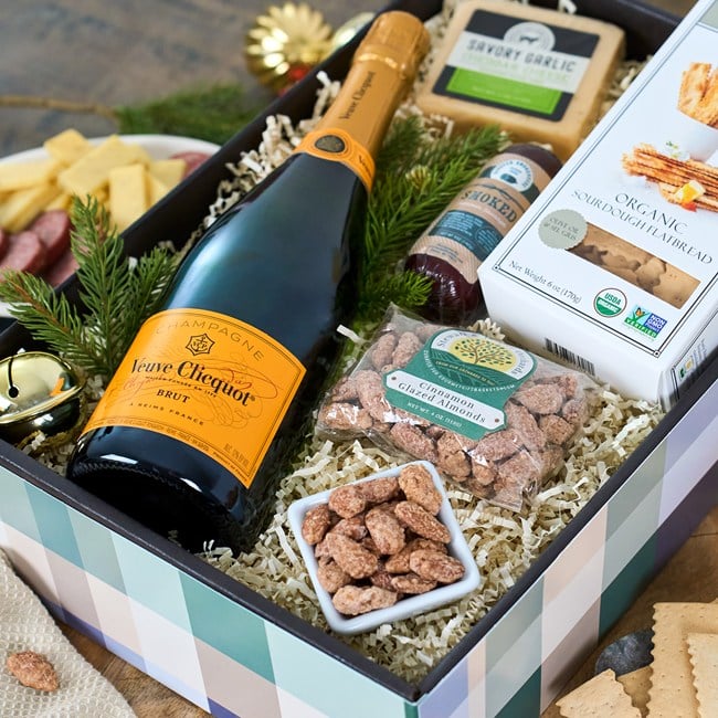 Veuve Champagne and Cheese Christmas Gift
