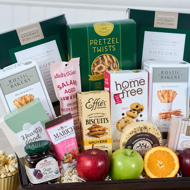 Christmas Fruit and Gourmet Goodies Gift Basket