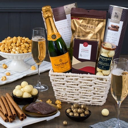 A Gentle Toast Sympathy Basket with Veuve &amp; Treats
