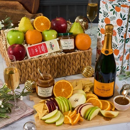 Merry and Bright Veuve Champagne Basket