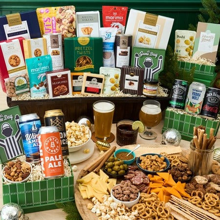 Happy Holidays Game Day Gift Basket