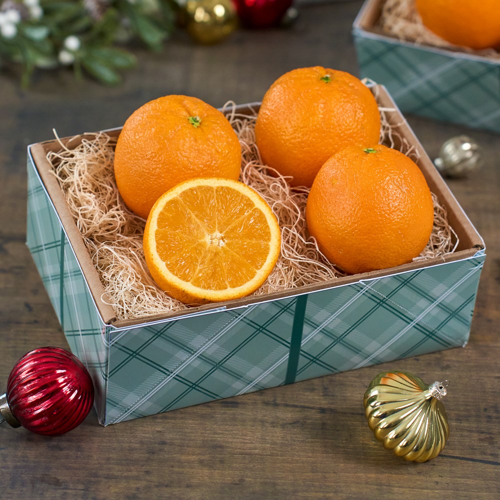Happy Holidays Oranges Fruit Gift Tower