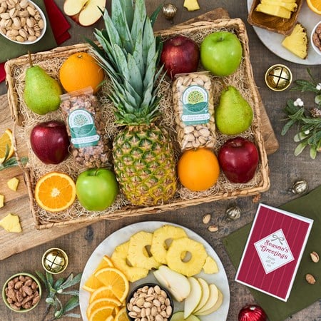 Happy Holidays Pineapple Fruit Gift