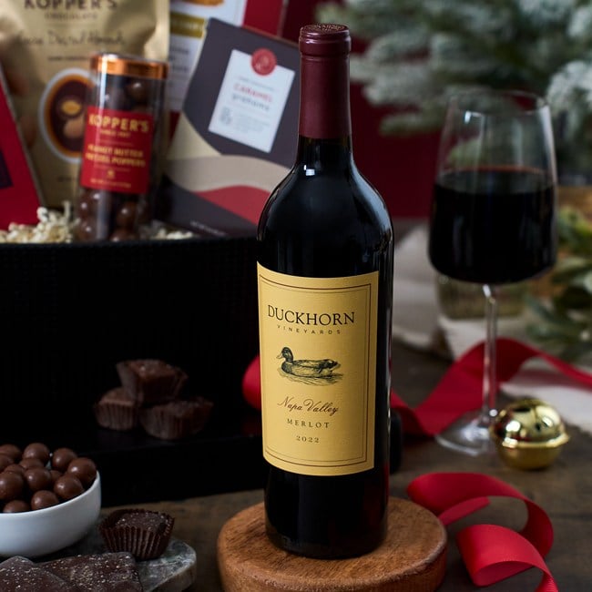 Christmas Red Wine and Chocolate Duckhorn Merlot Gift