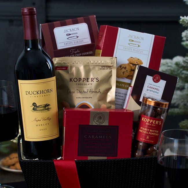 Christmas Red Wine and Chocolate Duckhorn Merlot Gift
