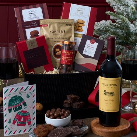 Christmas Red Wine and Chocolate Duckhorn Merlot Gift