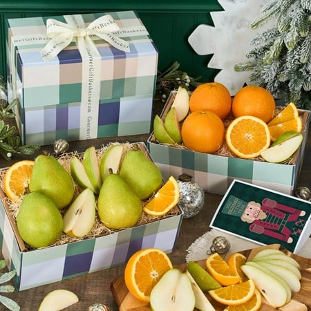 Happy Holidays Oranges And Pears Gift Box
