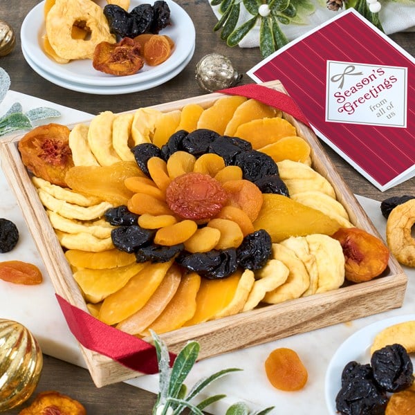 Happy Holidays Dried Fruit Gift Tray