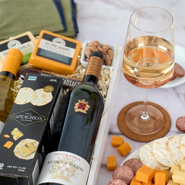 Wine Party Picnic Gift Crate by GourmetGiftBaskets.com