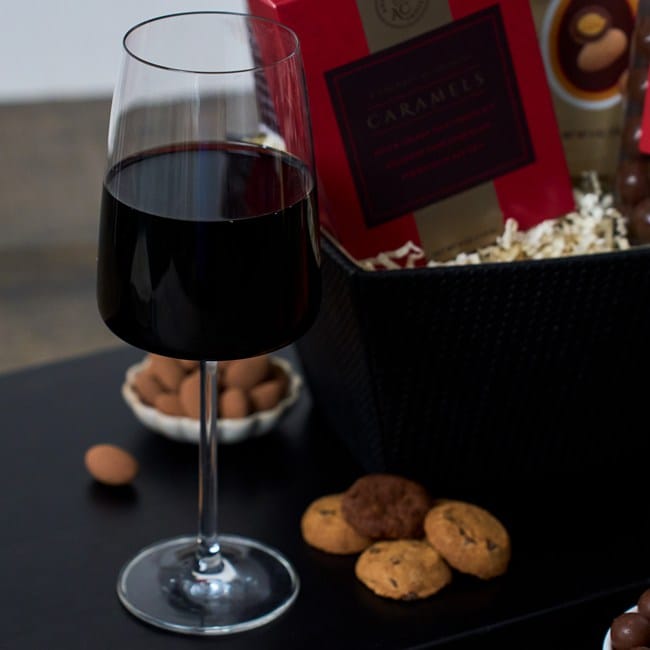 Red Wine and Dark Chocolate Gift Basket Duckhorn Merlot