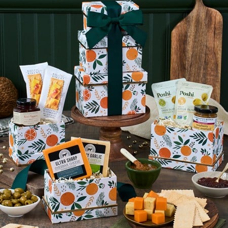 Cheese and Cracker Gift Tower