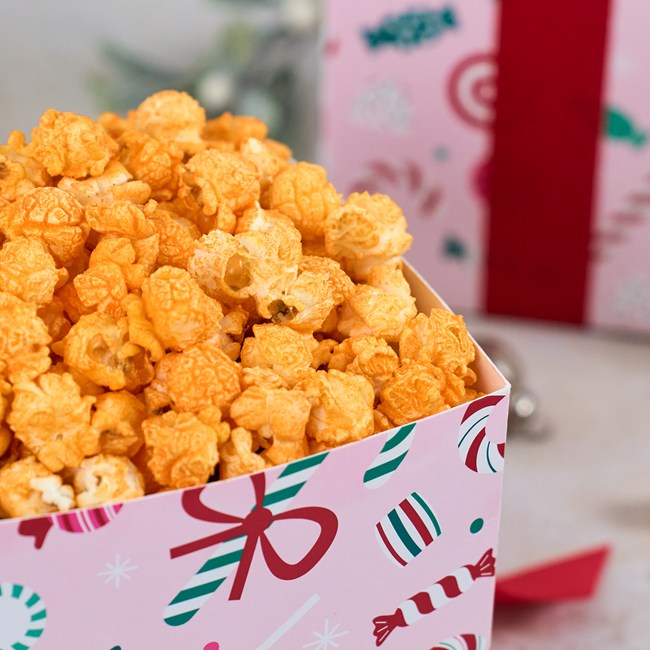 Happy Holidays Cheesy Cheddar Popcorn Gift 
