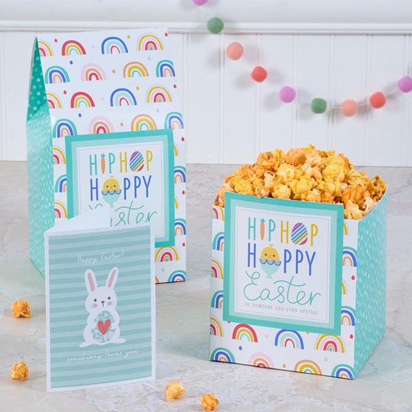 Easter Sticker - Happy Hoppy Easter, Yellow, Round                                                   