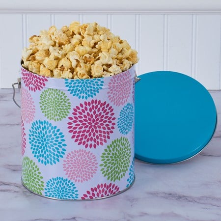 Jubilee Floral Kettle Popcorn Tin