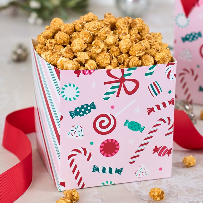 Happy Holidays Caramel Popcorn Gift 