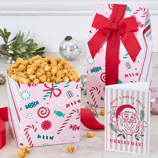 Happy Holidays Caramel Popcorn Gift 