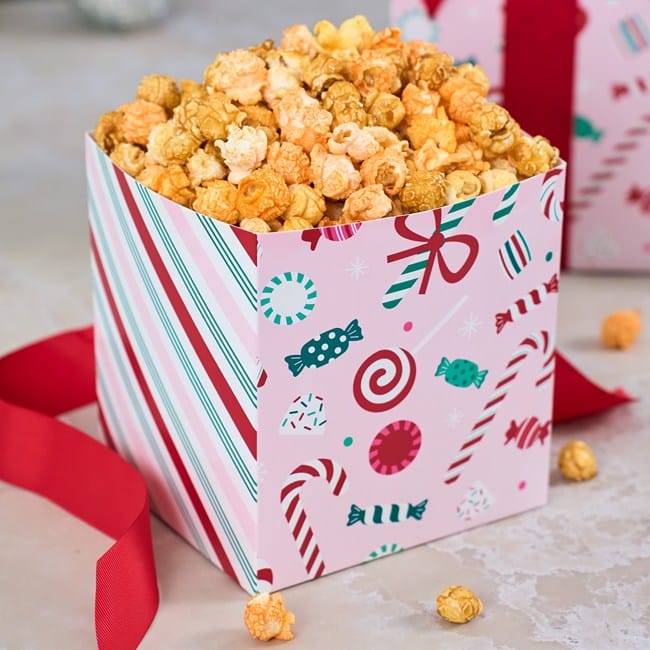 Happy Holidays Mixed Cheesy Cheddar and Caramel Popcorn Gift