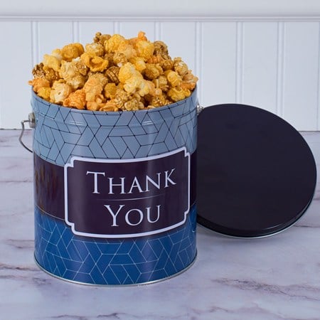 Thank You Cheddar and Caramel Mix Popcorn Tin