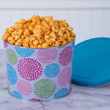 Jubilee Floral Cheddar Popcorn Tin- 2 Gallon