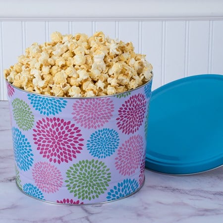 Jubilee Floral Kettle Popcorn Tin - 2 Gallon
