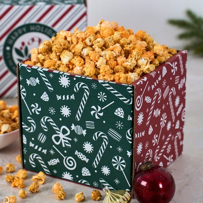 Holly Jolly Cheesy Cheddar and Caramel Popcorn Duo Experience