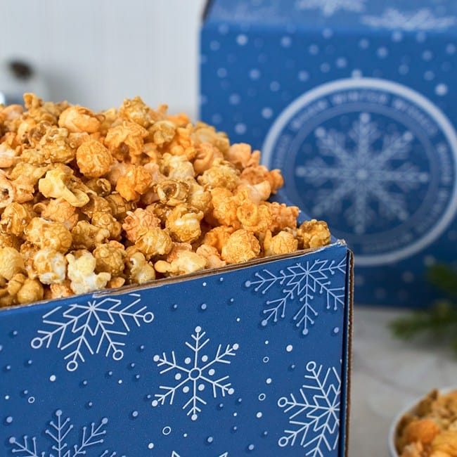 Winter Wishes Cheesy Cheddar and Caramel Popcorn Duo Experience