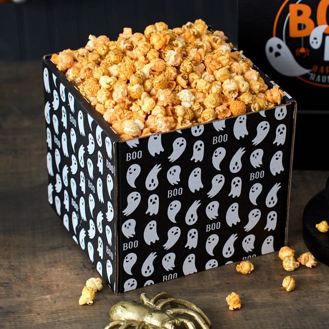 Happy Halloween Cheesy Cheddar and Caramel Popcorn Duo Experience